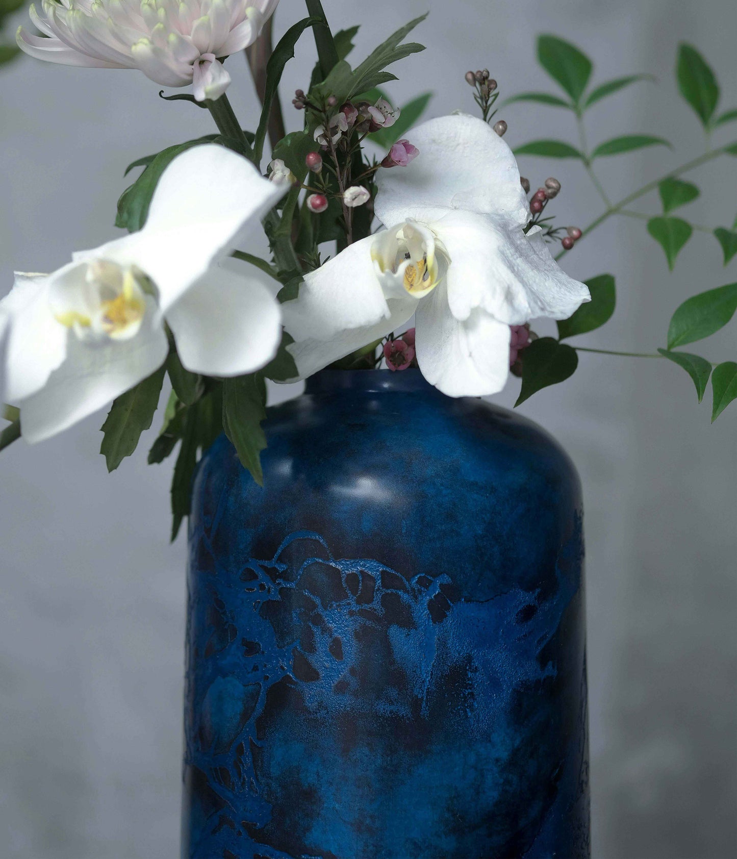 Azure Elegance Floral Vase